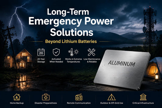 Long-term emergency power solutions featuring aluminum-air battery technology for disaster preparedness and off-grid applications