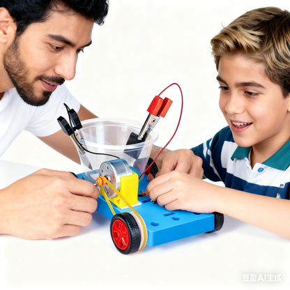 6-in-1 Salt Water Science Kit – Complete Set to Build 2 Cars, 2 Windmills & 2 LED Lamps | DIY STEM Toy