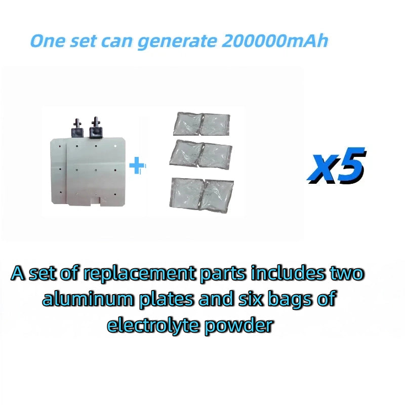 Aluminum plates and electrolyte for Aluminum-Air Batttery replacements