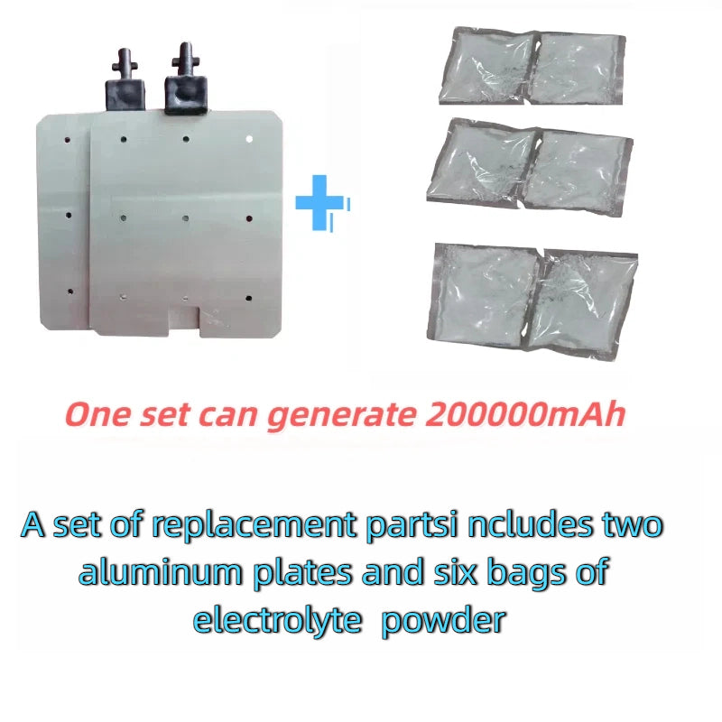 Aluminum plates and electrolyte for Aluminum-Air Batttery replacements