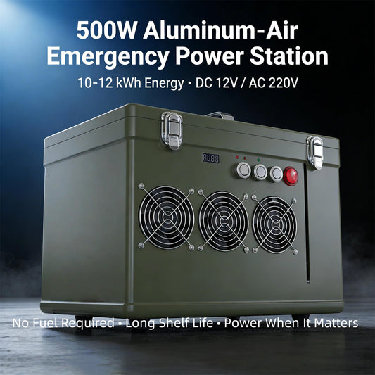500W Aluminum-Air Emergency Power Station for off-grid and emergency backup.