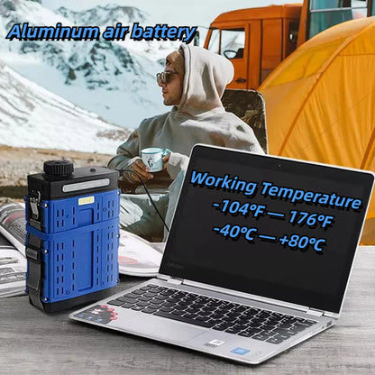 Aluminum-air battery operating in extreme temperatures from -40°C to +80°C for reliable outdoor power