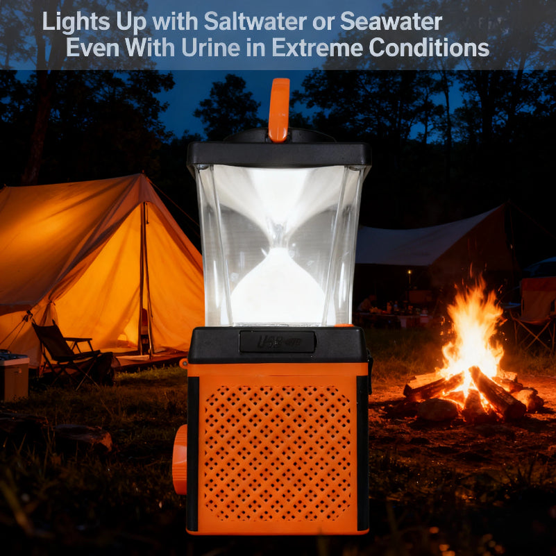 Emergency-ready lamp that can operate with alternative fluids during critical situations