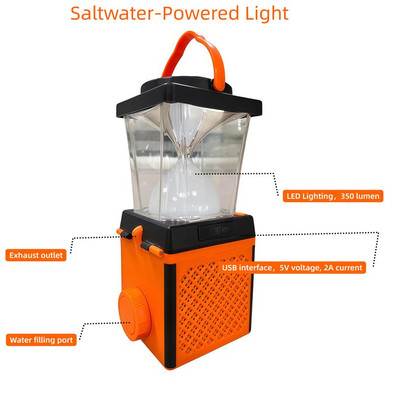 How the lamp activates with saltwater or seawater for quick illumination