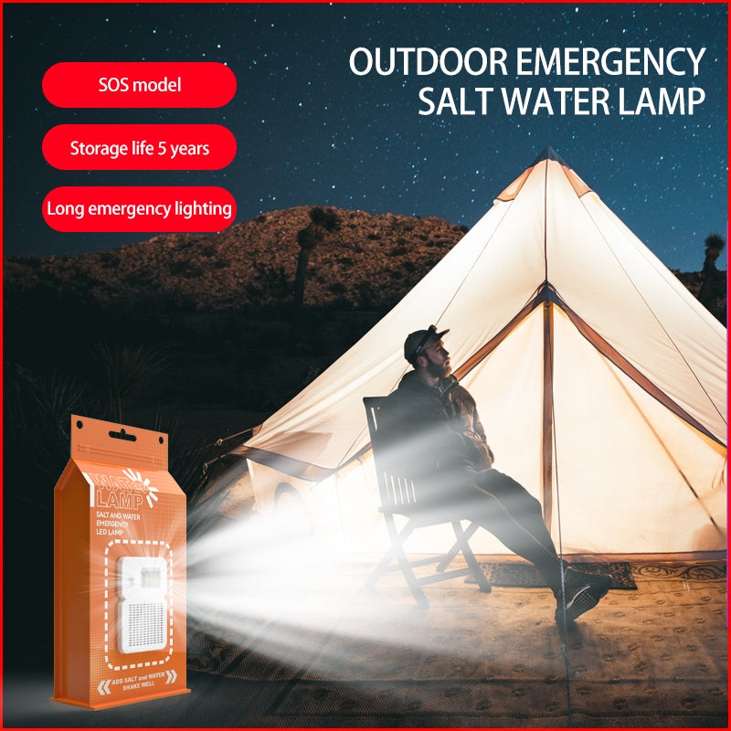 Eco-friendly LED survival lamp activated by salt water — ideal for preppers and campers